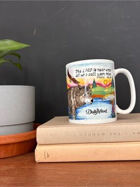 Dollywood Scenic Wolf Coffee Mug - Colorful White Ceramic Mug